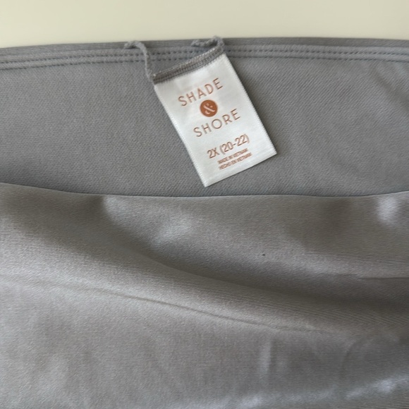 Shade & Shore Gray Ruched Bandeau Bikini Top|High-Waisted Bikini Bottom 2X. NWT - Picture 4 of 15